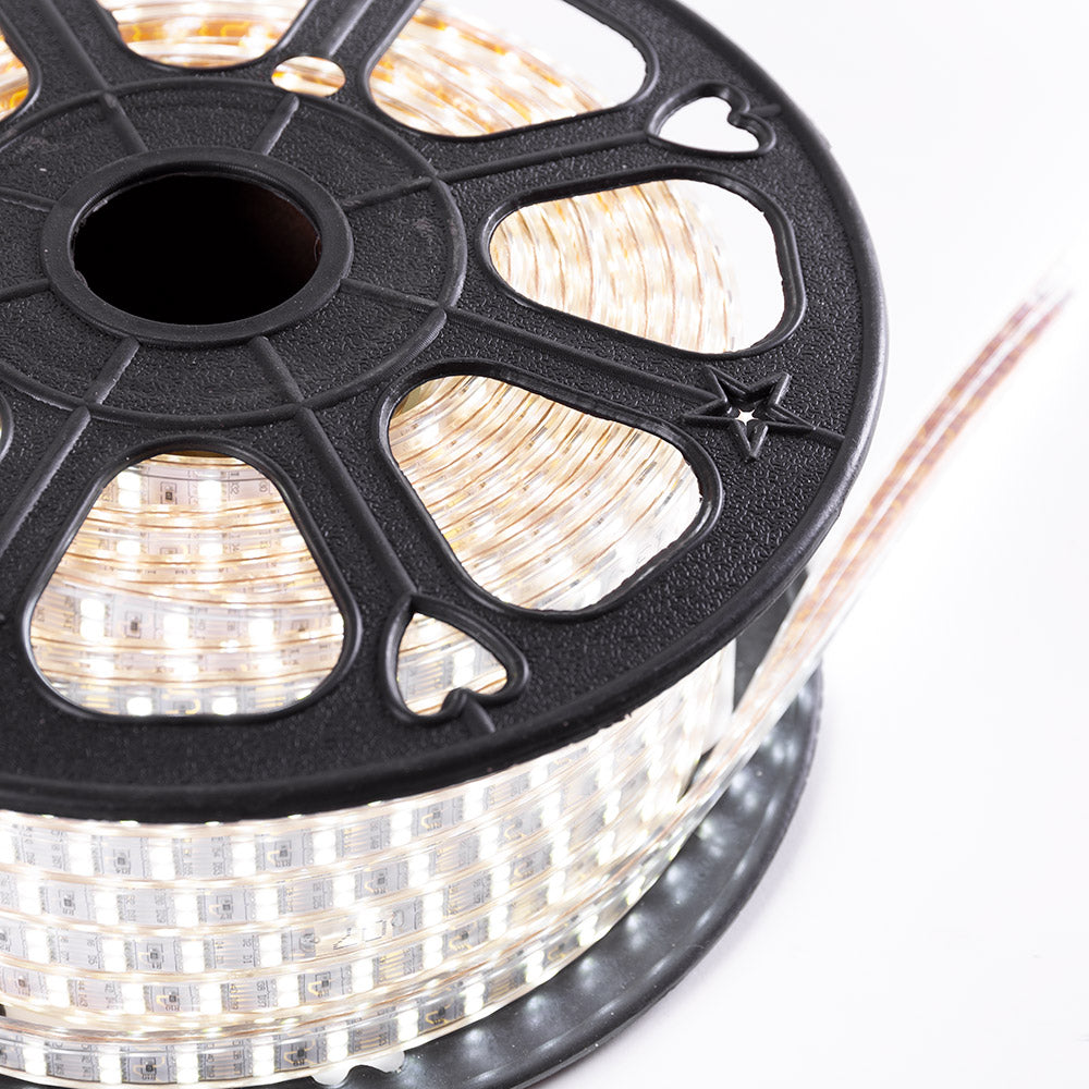 Tira Led de 120 LEDs/M 500W 1.000Lm 6000ºK SMD5050 220VAC IP65 x50M 40.000H [HO-220-120-50M-CW]