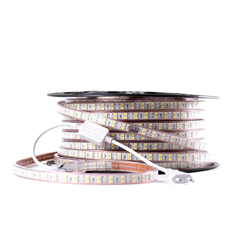 Tira Led de 120 LEDs/M 500W 1.000Lm 6000ºK SMD5050 220VAC IP65 x50M 40.000H [HO-220-120-50M-CW]