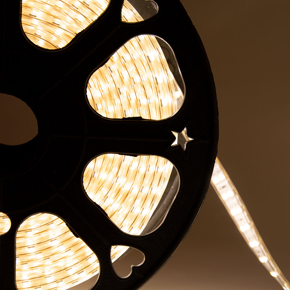Tira Led de 120 LEDs/M 500W 1.000Lm 6000ºK SMD5050 220VAC IP65 x50M 40.000H [HO-220-120-50M-CW]