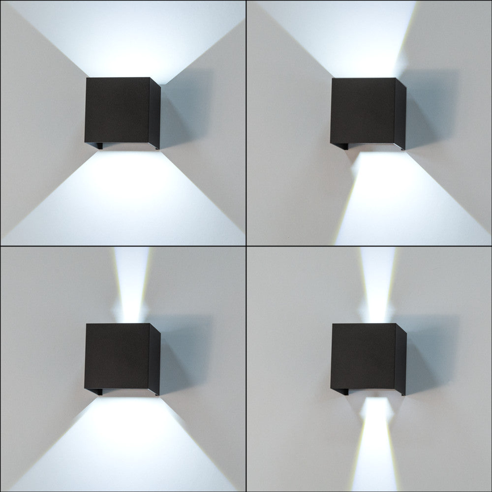 Aplique LED de exterior 2x5W 100Lm/W IP65 Negro 4000K [HO-APL06-IP65-BW]