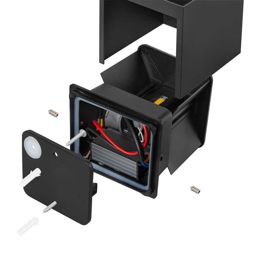 Aplique LED para exterior 2x5W 100Lm/W IP65 Preto 4000K [HO-APL06-IP65-BW]
