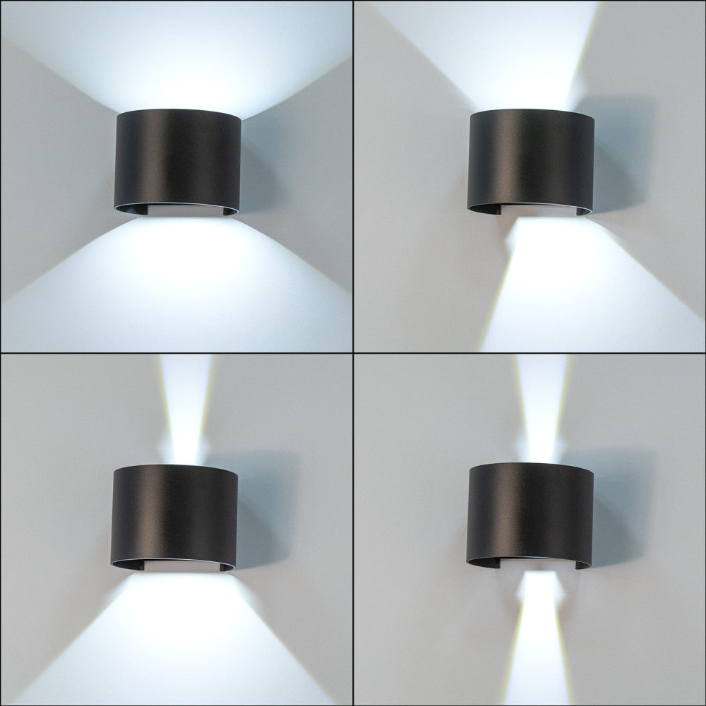 Aplique LED para exterior 2x5W 100Lm/W IP65 Negro 4000K [HO-APL07-IP65-BW]