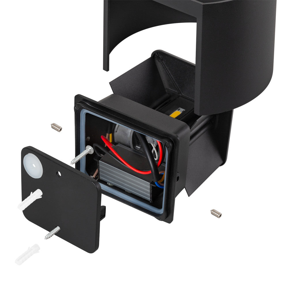 Aplique LED para exterior 2x5W 100Lm/W IP65 Negro 4000K [HO-APL07-IP65-BW]