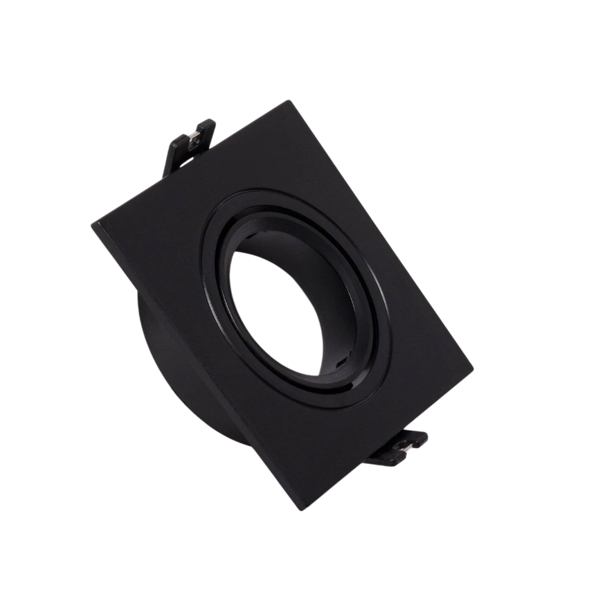 Downlight Anel Spotlight 1xGU10 Policarbonato Retangular Preto