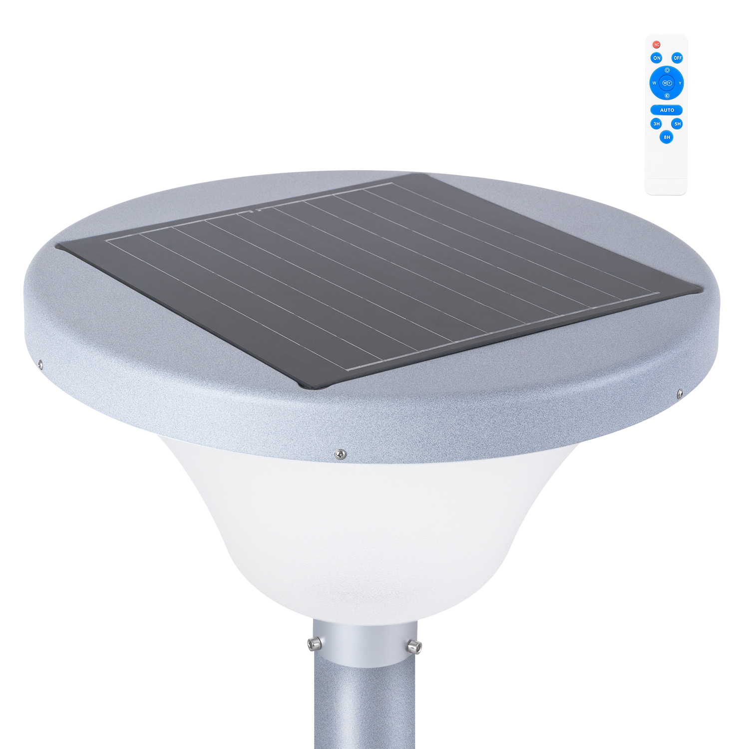 Poste solar circular LED para jardins 45W