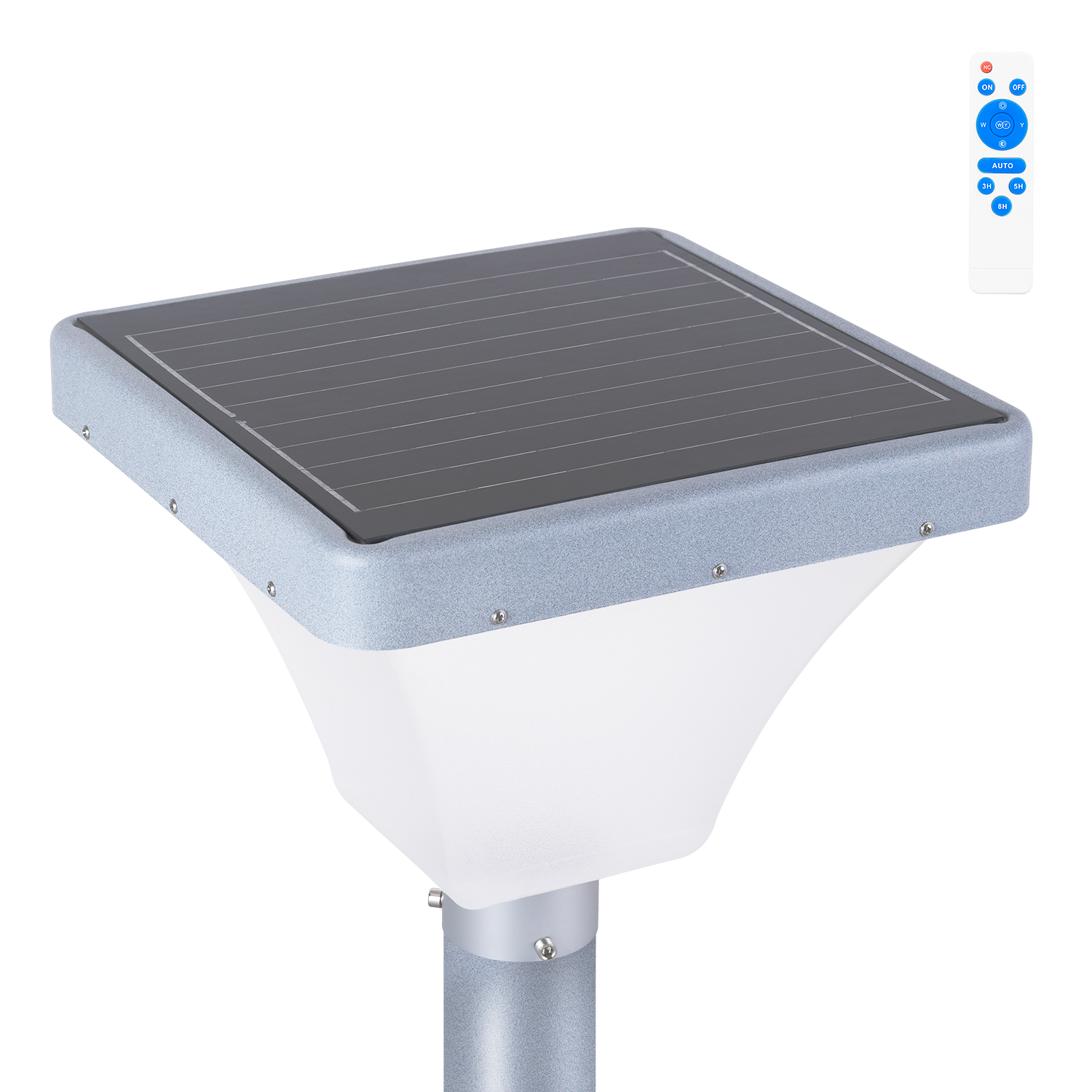 Poste LED Solar Retangular para Jardins 45W