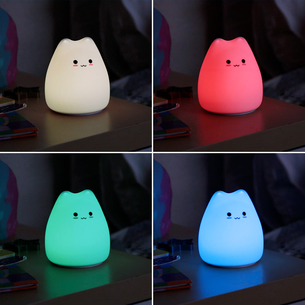 Candeeiro nocturno "Cat" para mesa de cabeceira LED infantil, luz nocturna e recarregável