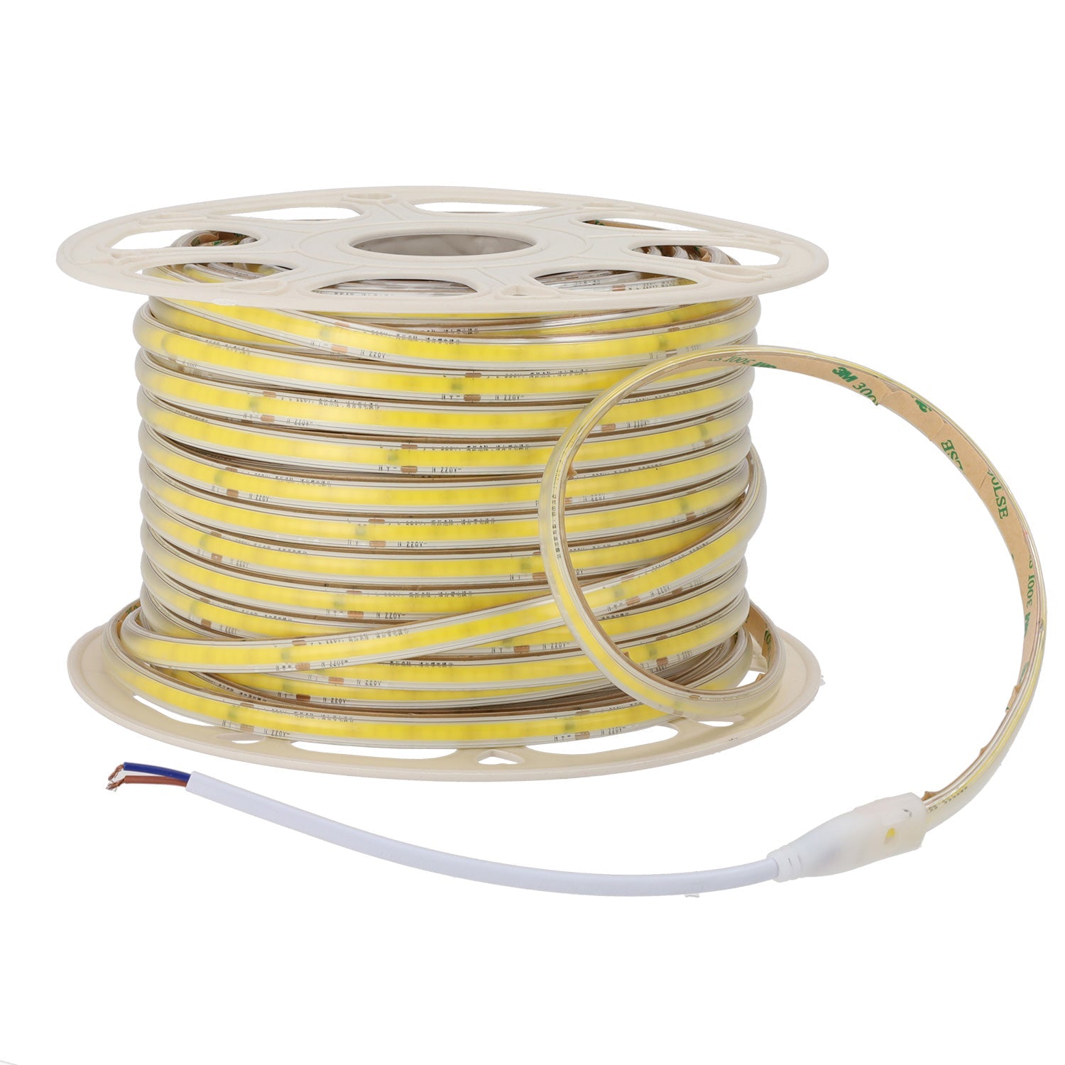 Fita LED COB Auto-retificada 220VAC 10W/m IP65 - 50 Metros Fita 3M Branco Natural 4000K