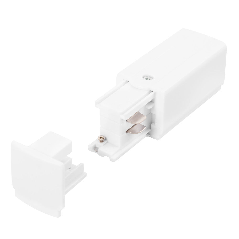 Conector inicial de carril trifásico blanco