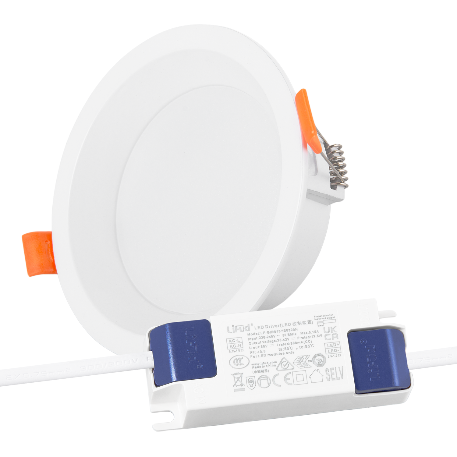Downlight LED 12W 140Lm/W Driver LIFUD Flicker Free 6000ºK [HO-DL01-LI-12W-CW]