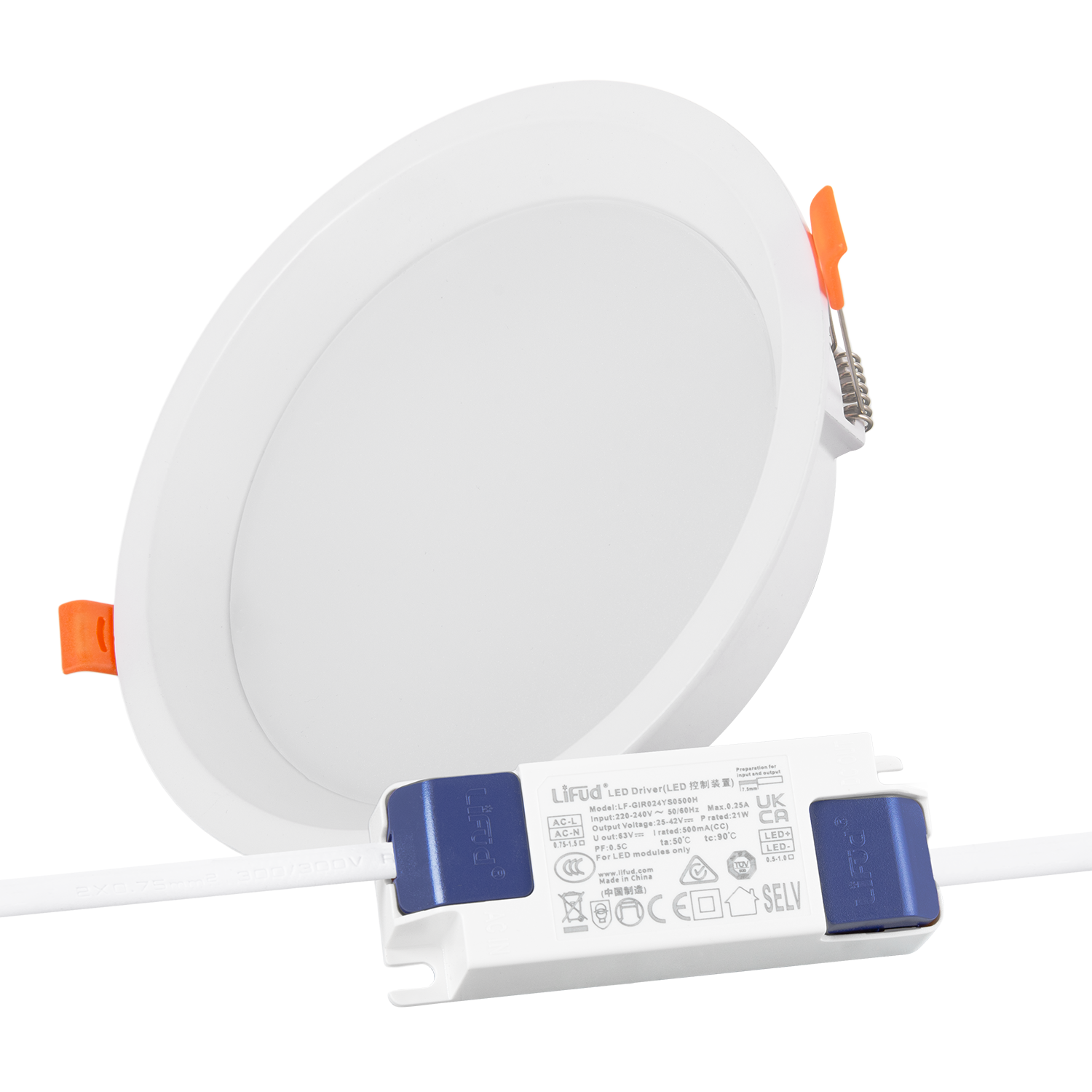 Downlight LED 20W 140Lm/W Driver LIFUD Flicker Free 6000ºK [HO-DL01-LI-20W-CW]