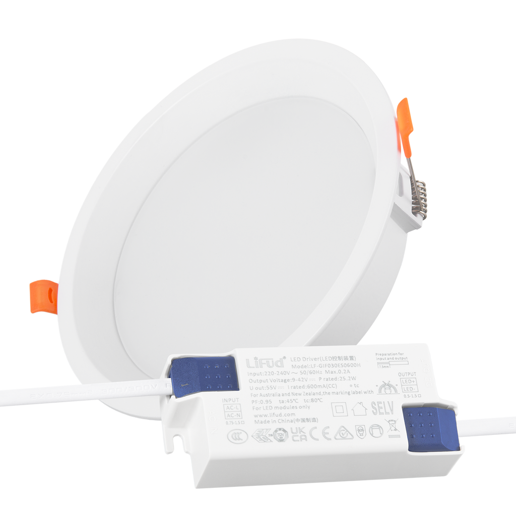 Downlight LED 24W 140Lm/W Driver LIFUD Flicker Free 6000ºK [HO-DL01-LI-24W-CW]