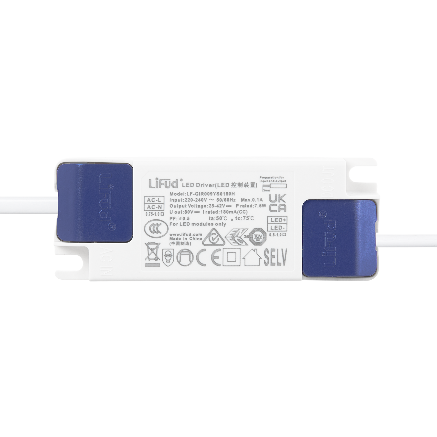 Downlight LED 7W 140Lm/W Driver LIFUD Flicker Free 6000ºK [HO-DL01-LI-7W-CW]
