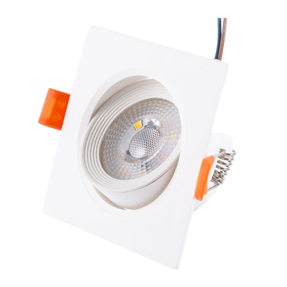 LED-Einbaustrahler 7W 630Lm 6000ºK rechteckig schwenkbar 40.000H [HO-DLPL-CUAD-7W-CW]