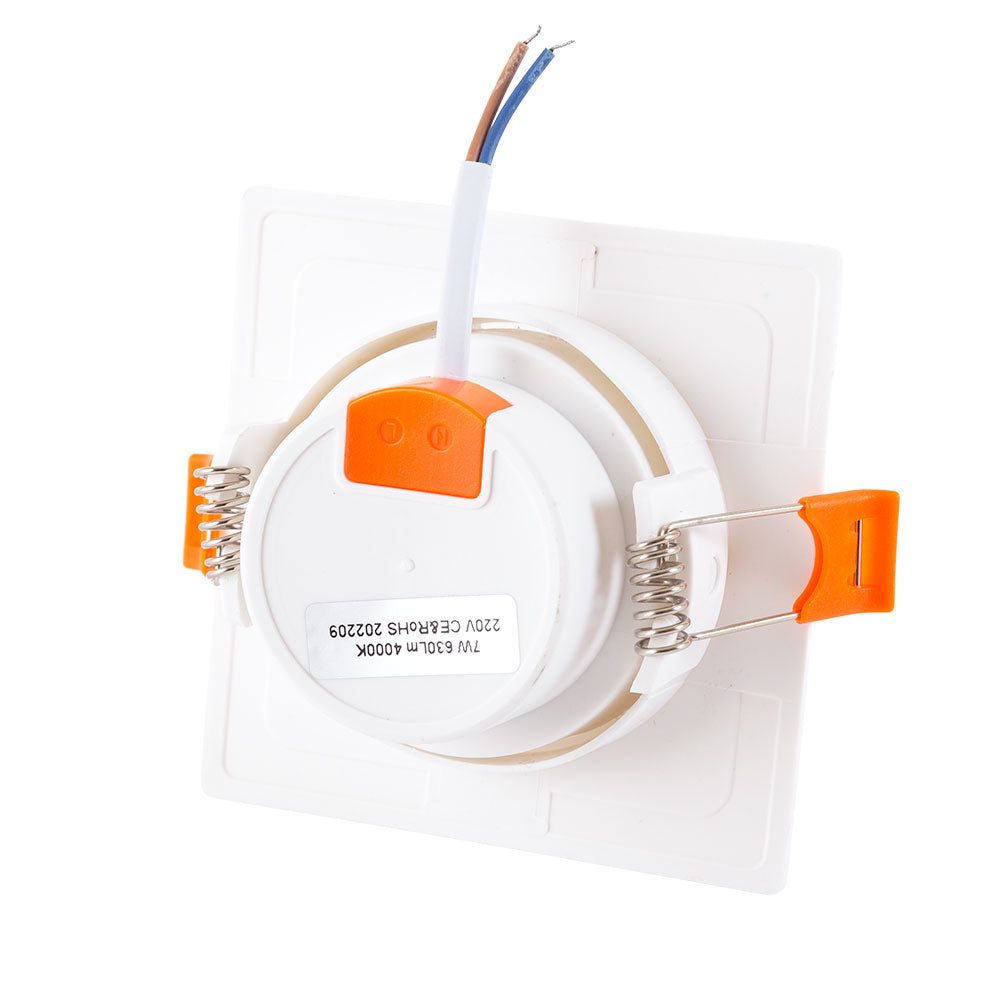 LED-Einbaustrahler 7W 630Lm 6000ºK rechteckig schwenkbar 40.000H [HO-DLPL-CUAD-7W-CW]