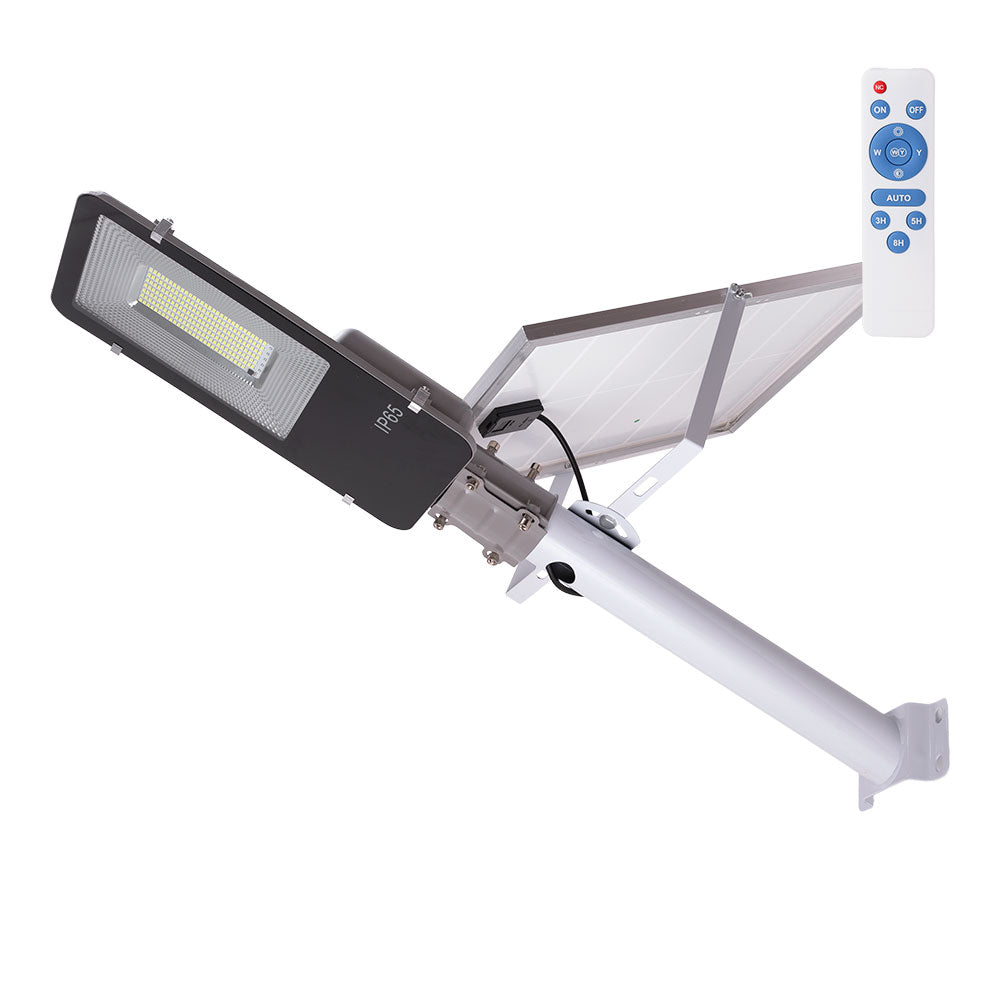 Iluminação Pública LED Solar-Controle Controlo Remoto- Regulável- Painel: 6V 100W Bateria: 3,2V 15000Mah [Ho-Far-Sol-100W-Cw]