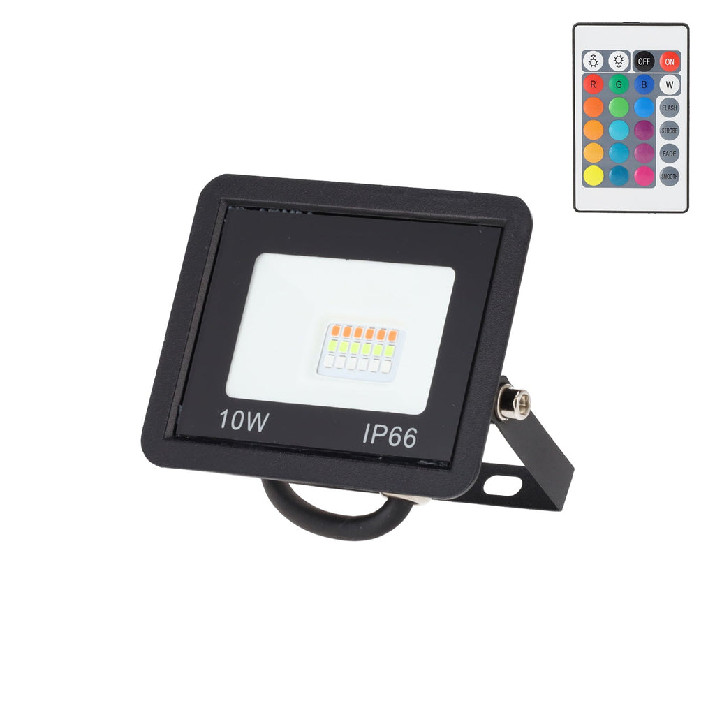 Projetor LED RGBW com controle remoto 10W [HO-ICRGBFL-10W]