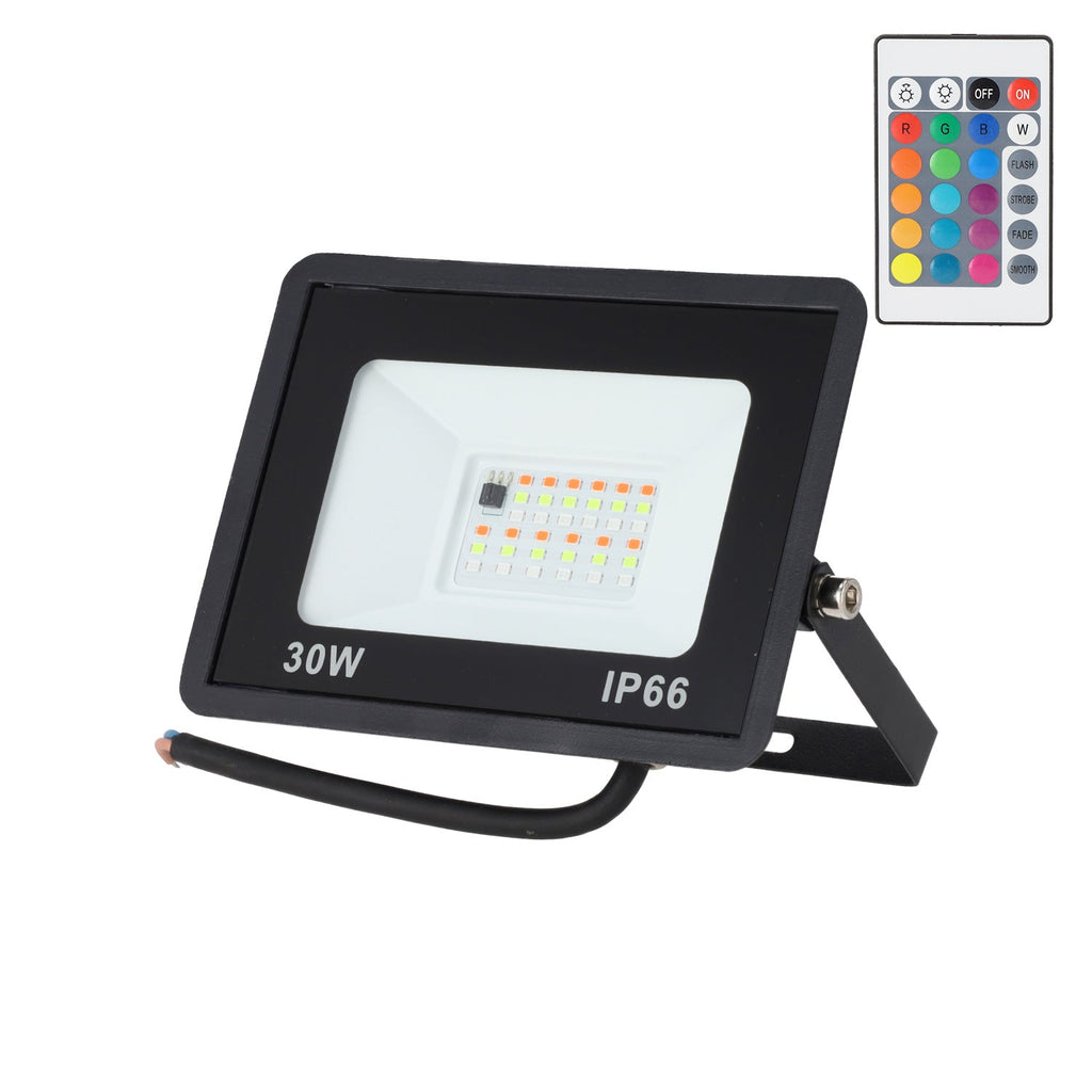 Projetor LED RGBW com controle remoto 30W [HO-ICRGBFL-30W]