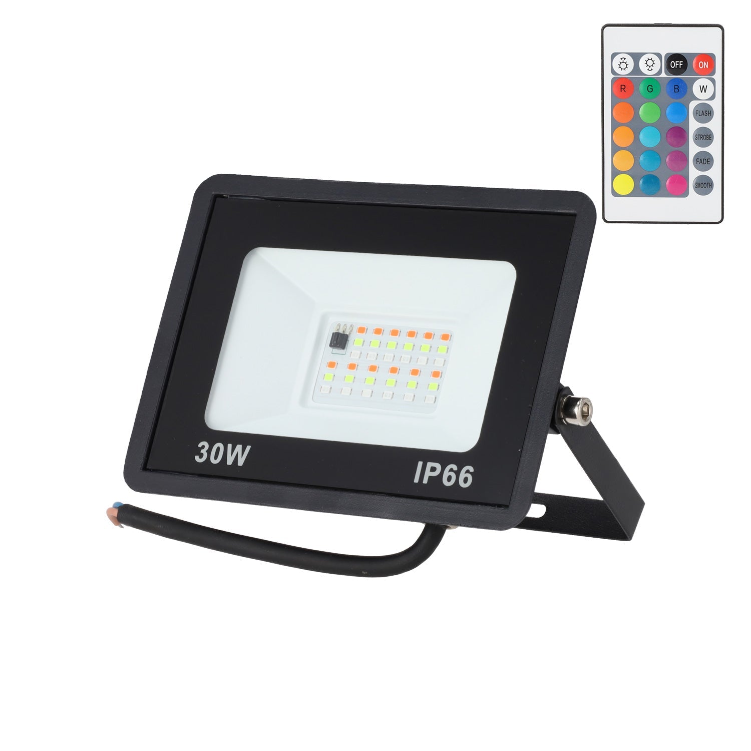 Projetor LED RGBW com controle remoto 30W [HO-ICRGBFL-30W]