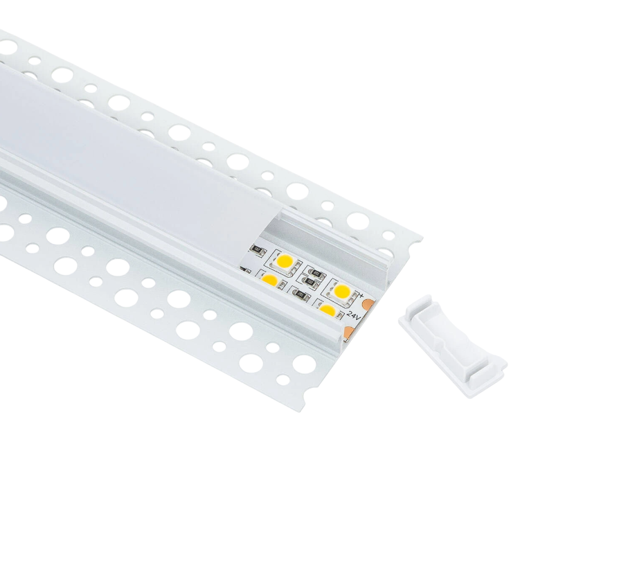 Aluminiumprofil für LED-Streifen-Integration - 30mm - mit opalem Diffusor - 2 Meter