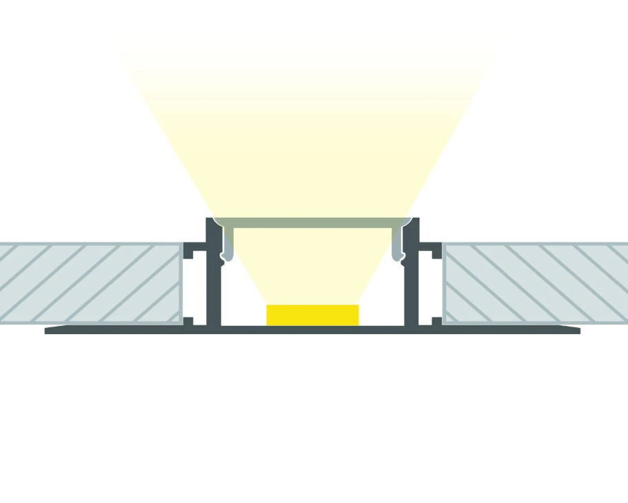Aluminiumprofil für LED-Streifen-Integration - 30mm - mit opalem Diffusor - 2 Meter