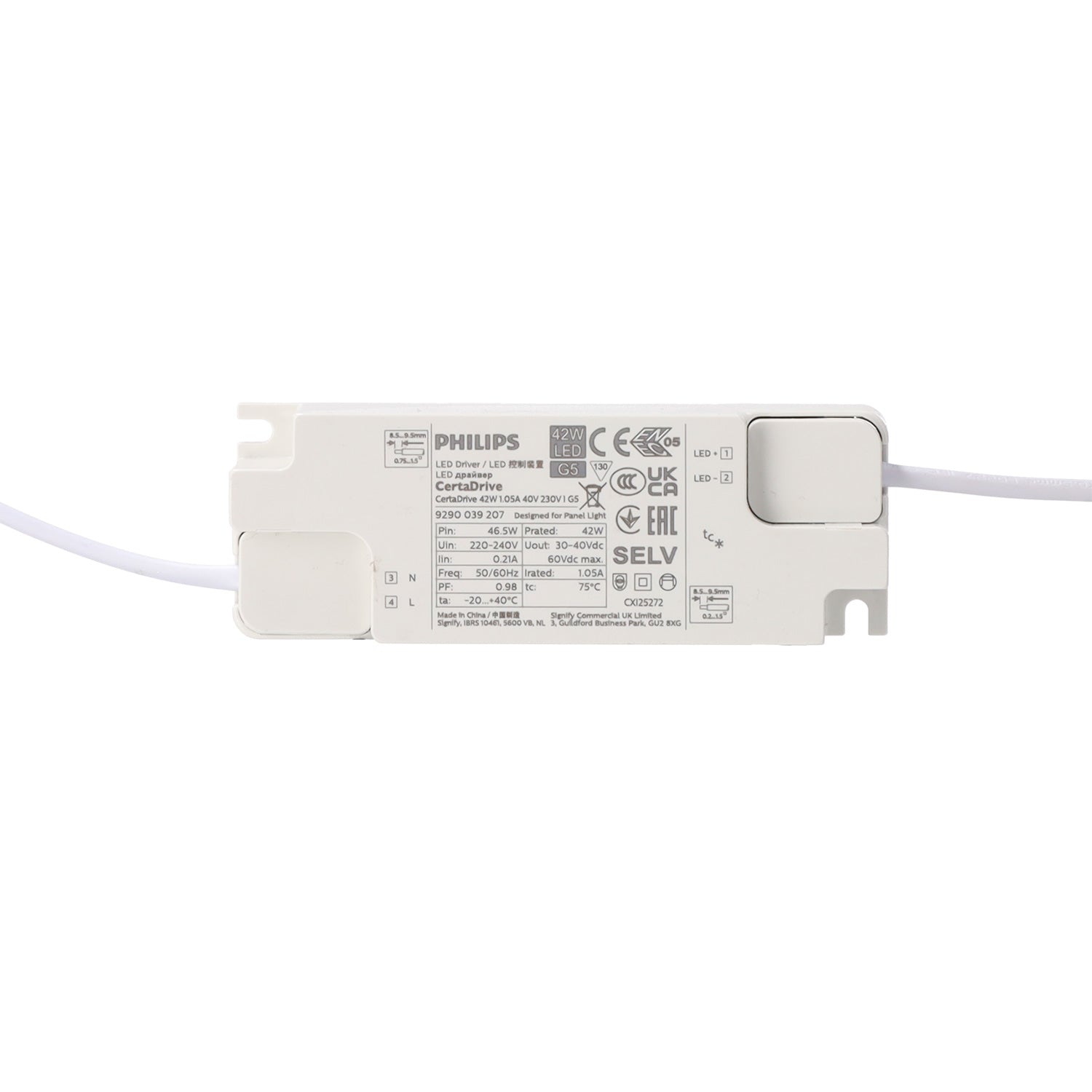 Painel Ultrafino 42W Alto Lúmen 140Lm/W 6000ºK Philips Certadrive 40.000H