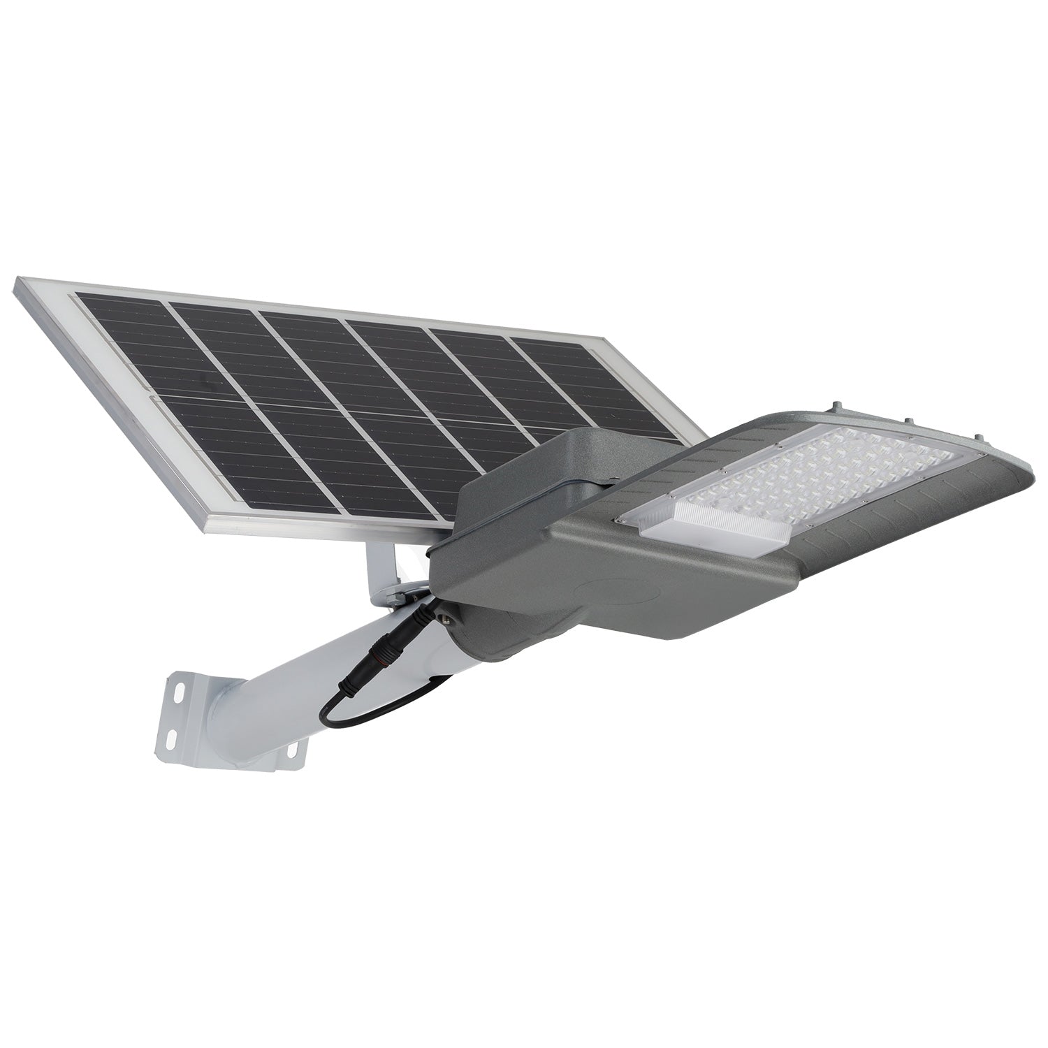 Luz de rua solar LED 100W 5000K Painel 6V 25W Bateria 20Ah Sensor crepuscular / Controle Remoto