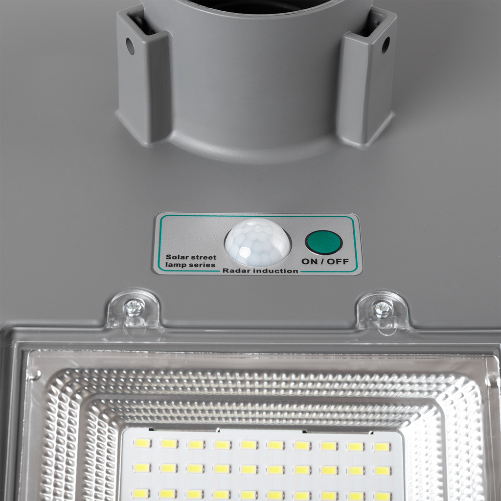 Luminária Solar LED 150W 15000Lm 6000ºK IP67 Painel: 6V 18W Bateria: 3,2V 15000MaH Cinza