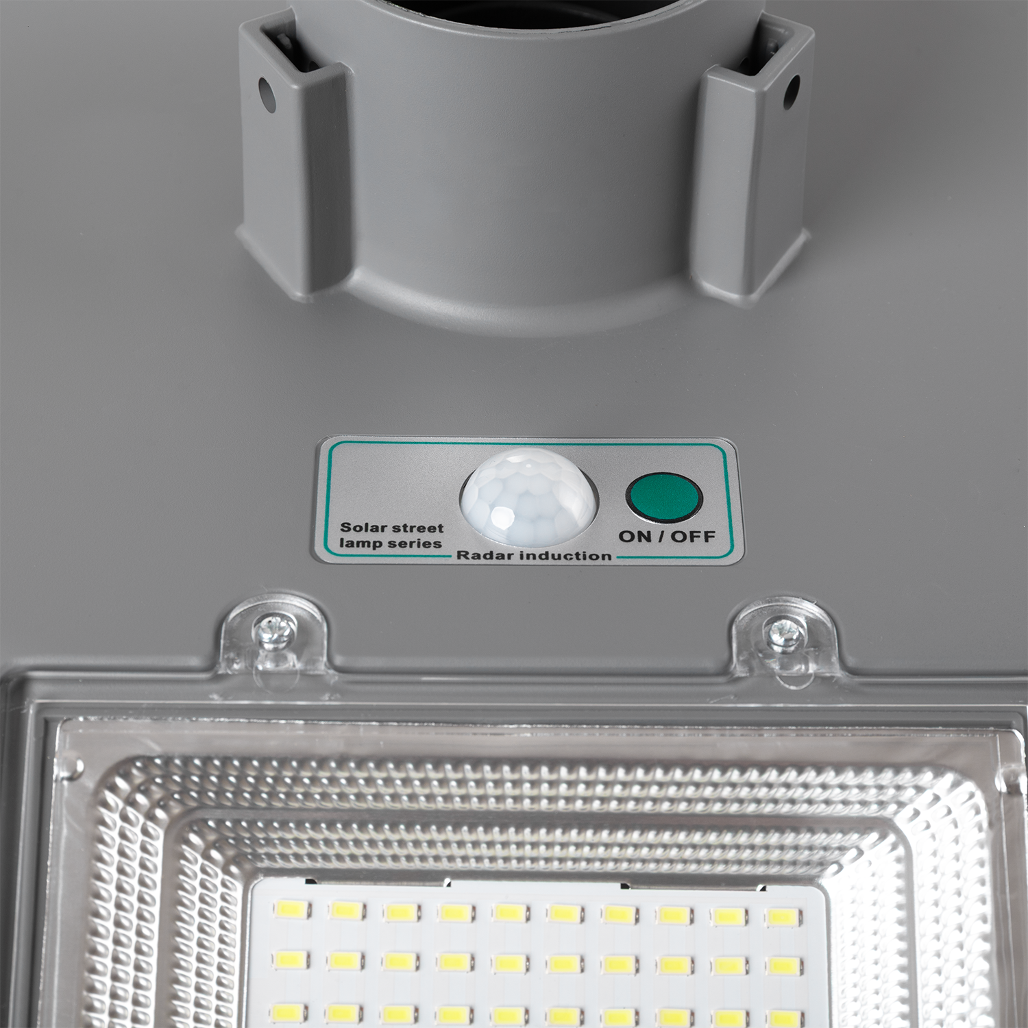Luminária Solar LED 150W 15000Lm 6000ºK IP67 Painel: 6V 18W Bateria: 3,2V 15000MaH Cinza