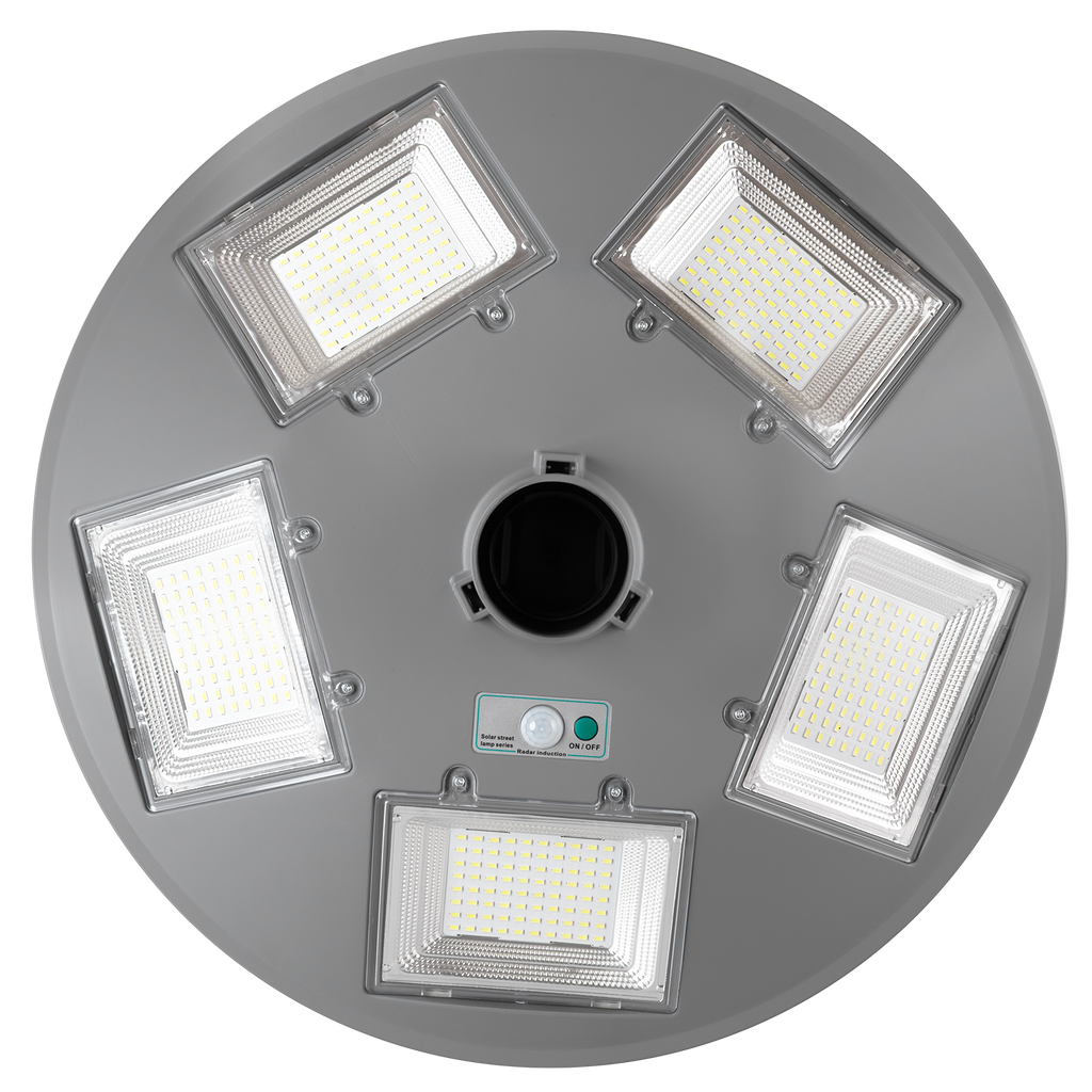 Luminária Solar LED 150W 15000Lm 6000ºK IP67 Painel: 6V 18W Bateria: 3,2V 15000MaH Cinza