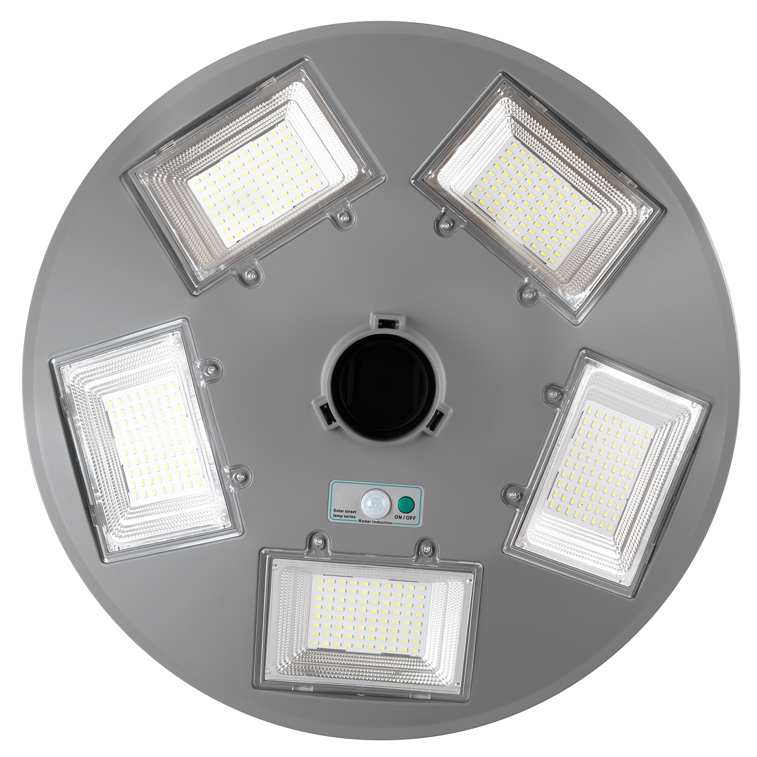Luminária Solar LED 150W 15000Lm 6000ºK IP67 Painel: 6V 18W Bateria: 3,2V 15000MaH Cinza