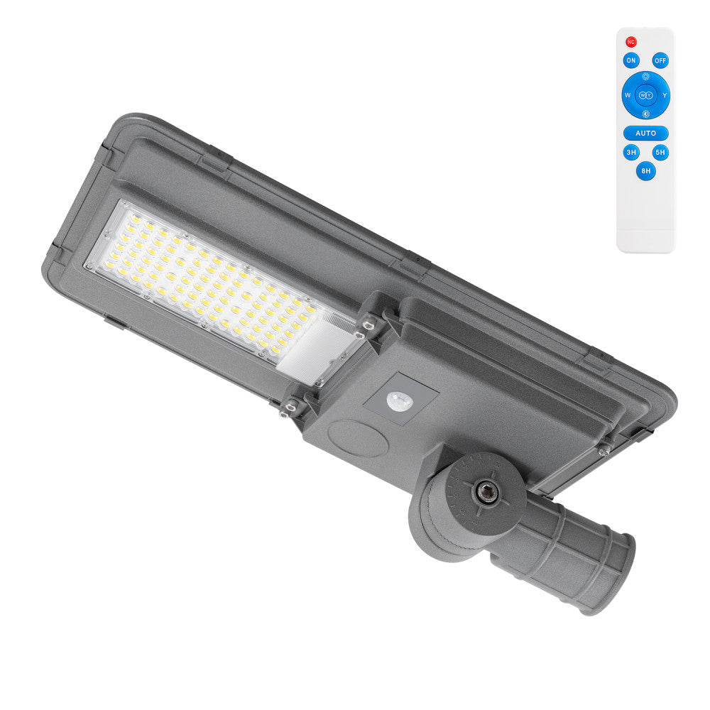 Solar LED Straßenleuchte 150W 5000K Panel 6V 20W Akku 15Ah Sensor/Fernbedienung [HO-STR150W-SL04-CW]