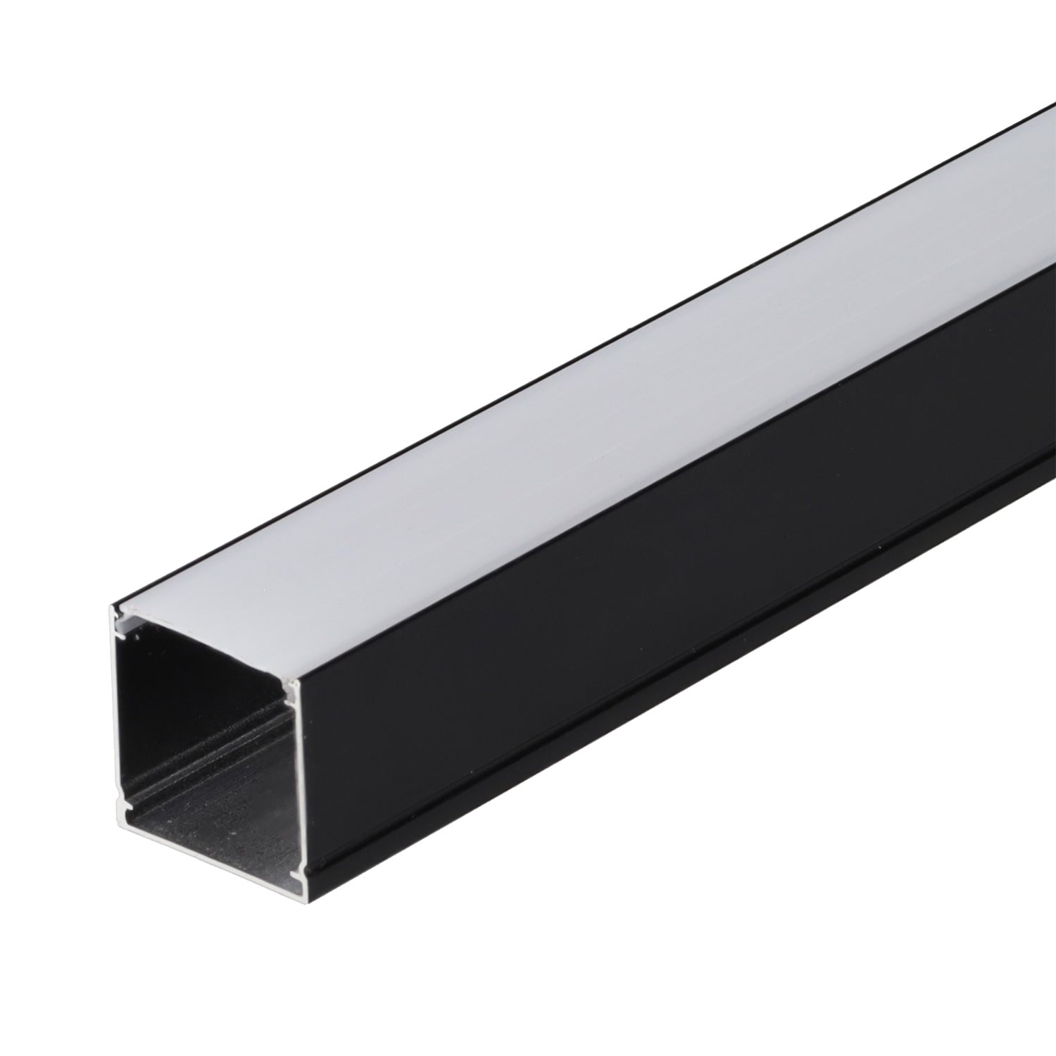 Perfil Para Fitas LED 2 metros -Difusor Opala Negra