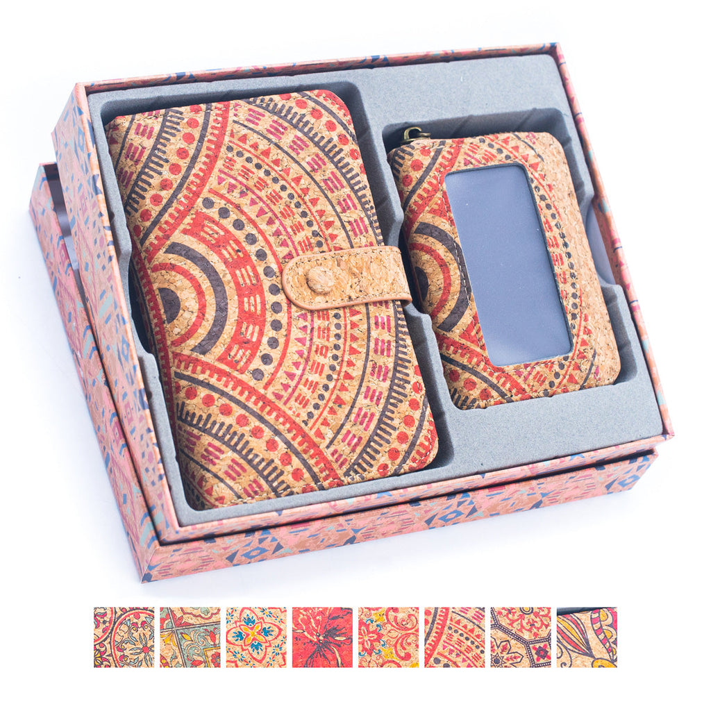 Geschenkbox aus Naturkork, Brieftasche für Damen, 2-teilig, Mittel HY-037