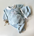 Babyset aus Strick, Babyblau, 2-teilig, 100 % Baumwolle