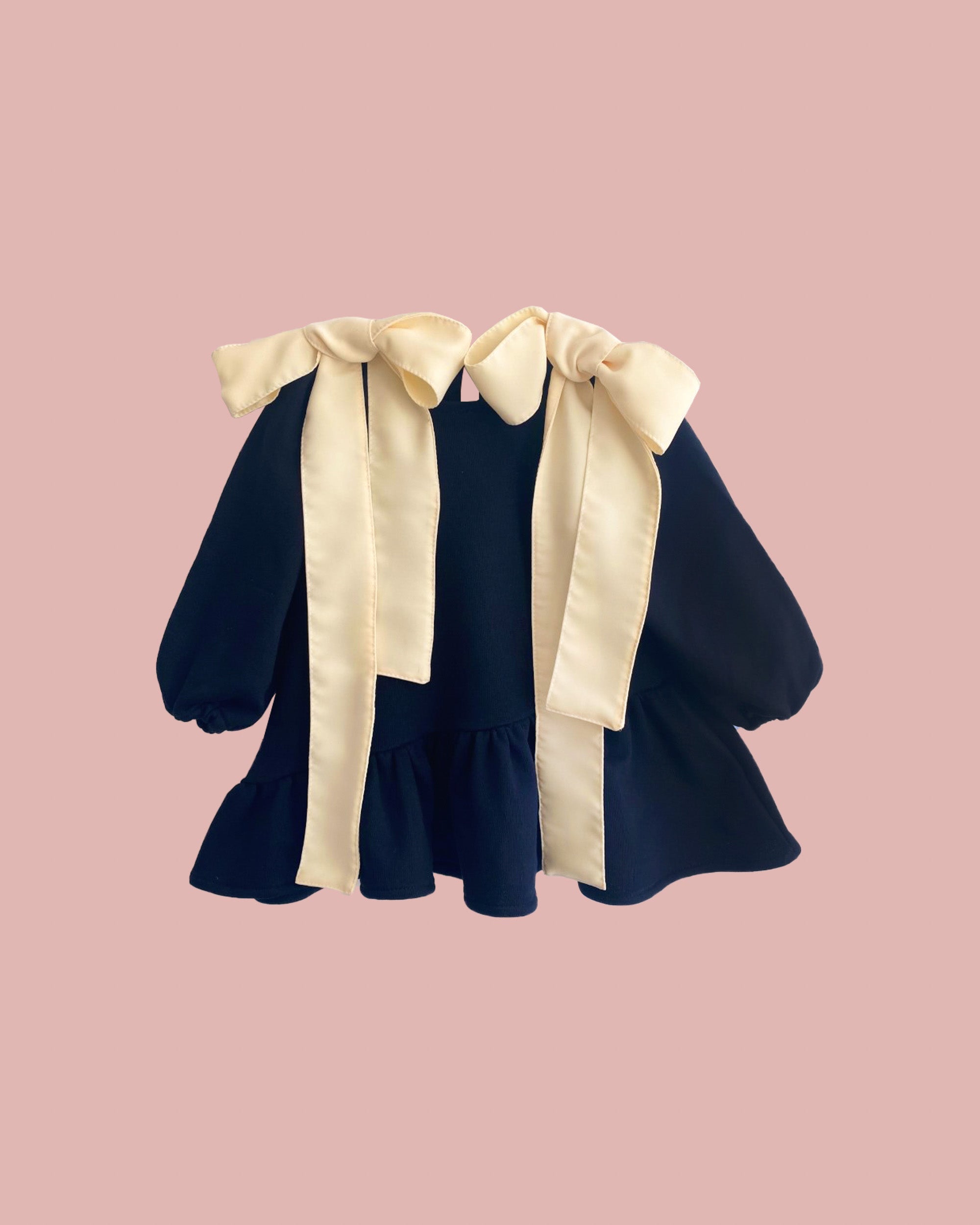 Vestido | Juliette negro lazos beige