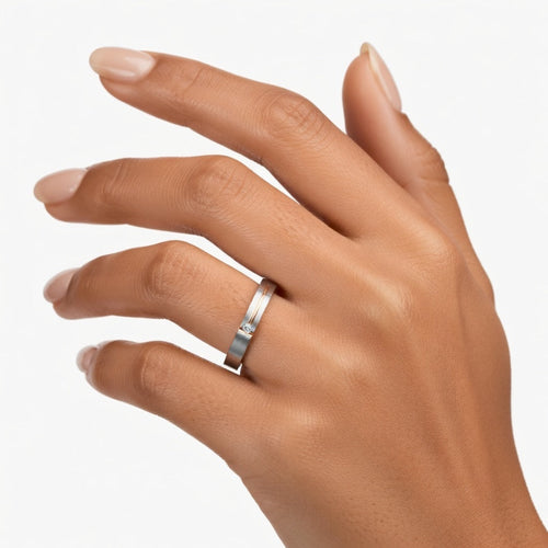 Anillo minimalista de acero inoxidable 316L