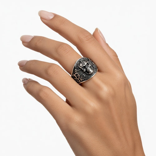 Anillo Calavera en Acero Inoxidable 316L