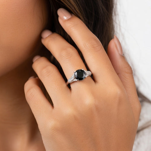Ring Eclipse aus 925er Silber mit Moissanit
