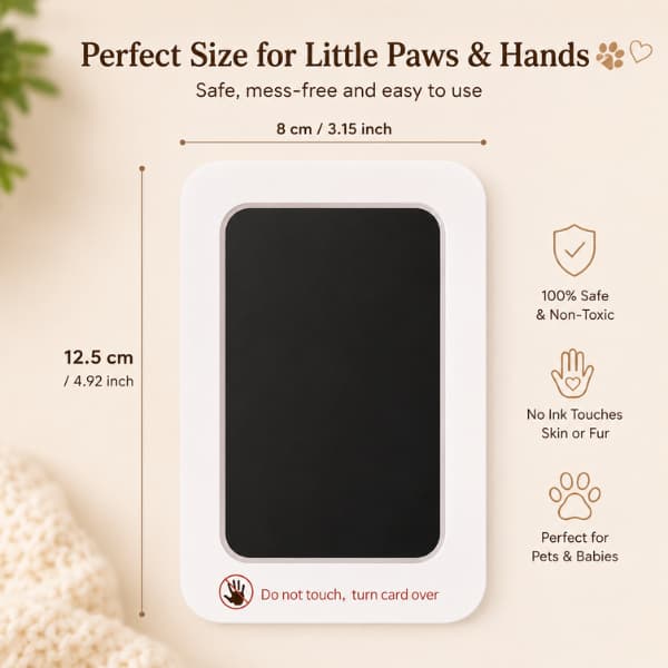 Inkless Paw Print Kit for Dogs & Cats – Clean Touch Pet Keepsake Pad for Paw & Nose Prints
