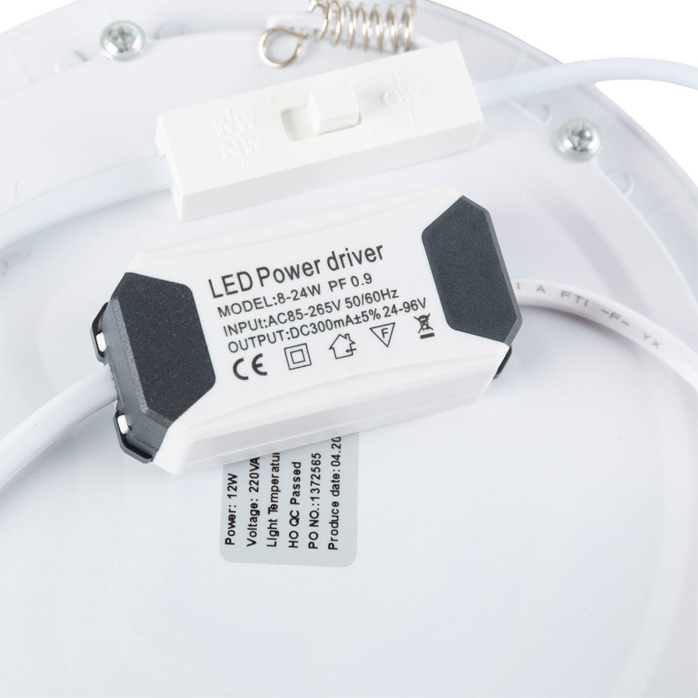 Panel LED 12W 860Lm CCT (Cúpula Regulable) 3000-6000ºK Circular 40.000H [JL-GP-LZ-2-CCT]