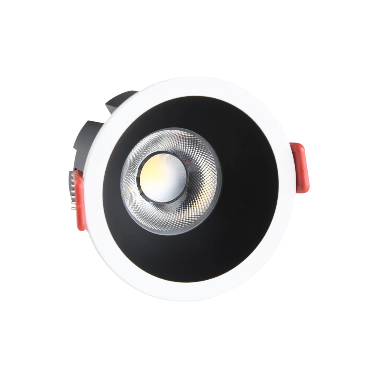 Downlight LED 8W CCT com chip OSRAM, recorte Ø 75 mm, refletor preto