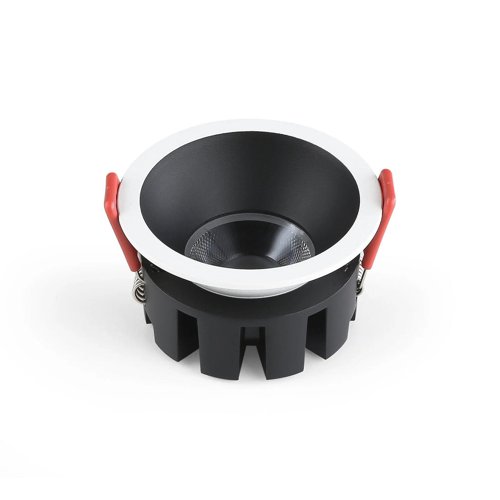 Downlight LED 8W CCT com chip OSRAM, recorte Ø 75 mm, refletor preto