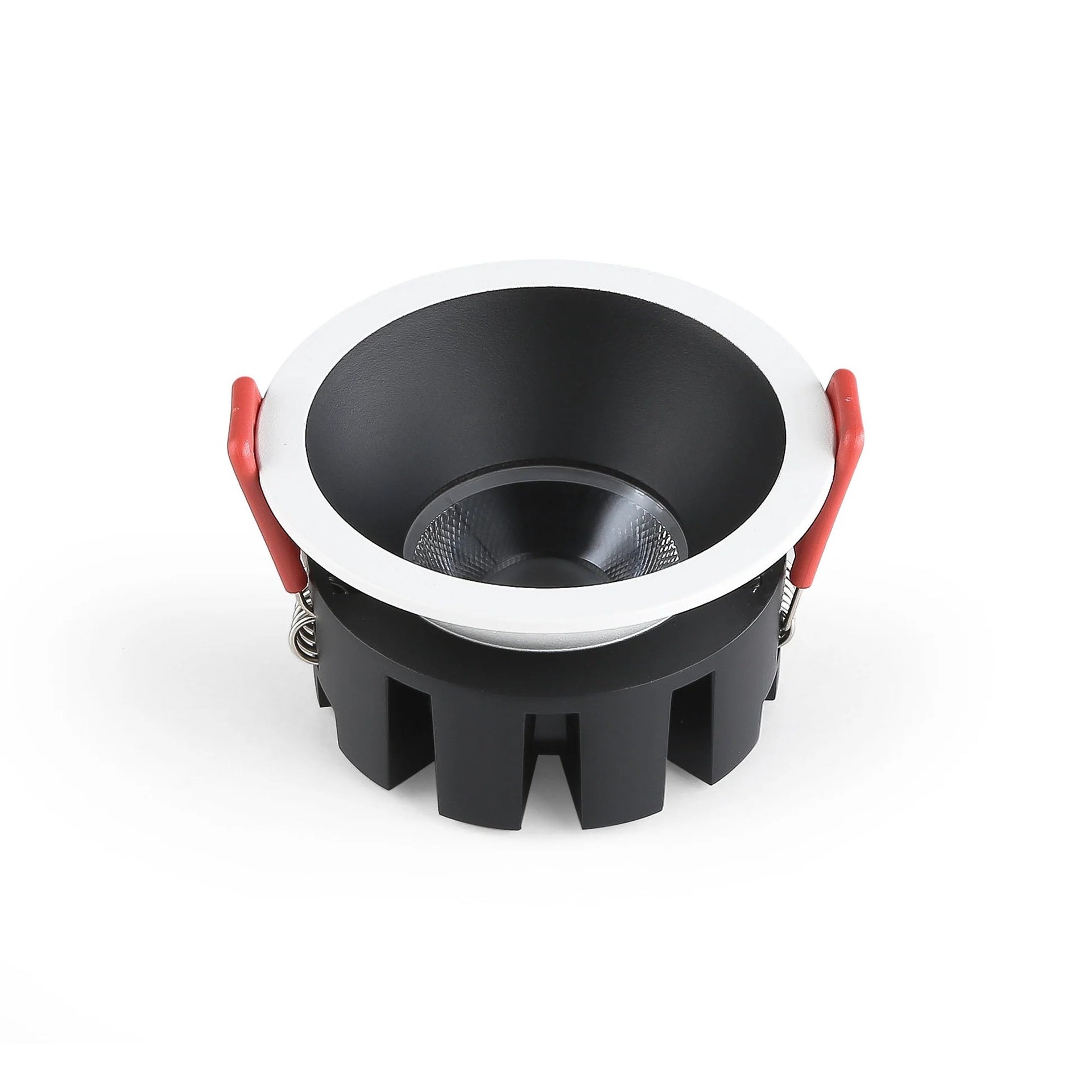 Downlight LED 8W CCT com chip OSRAM, recorte Ø 75 mm, refletor preto