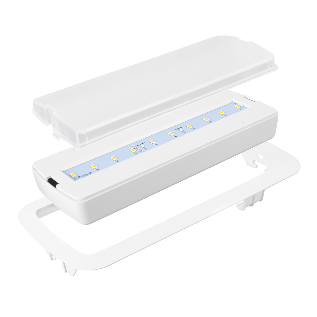 LED embutido de emergência 200LM / Permanente / Não Permanente 5000K [L116MN-B]