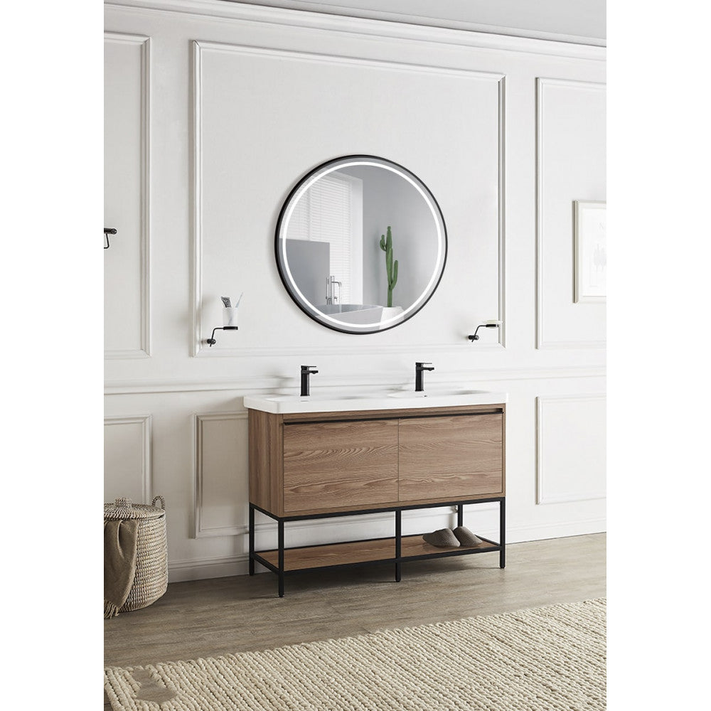 Espelho de Banheiro Iluminado "Alemanha" Ø90Cm Frio/Natural/Branco Quente Antiembaçante/Sensor On-Off Moldura Regulável [LIMEX-A