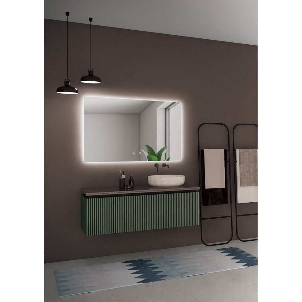 Beleuchteter Badezimmerspiegel "Italia" 100 cm Kaltweiß Antibeschlag/Schalter-Sensor [LIMEX-ITAL007/10070]
