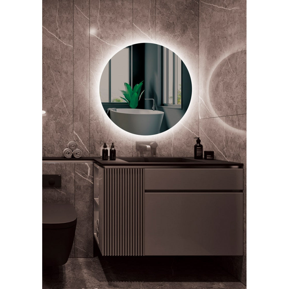 Espelho de Casa de Banho Iluminado "Lisboa" Ø80Cm Branco Frio Antiembaciamento/Sensor On-Off [LIMEX-LISB002/80]