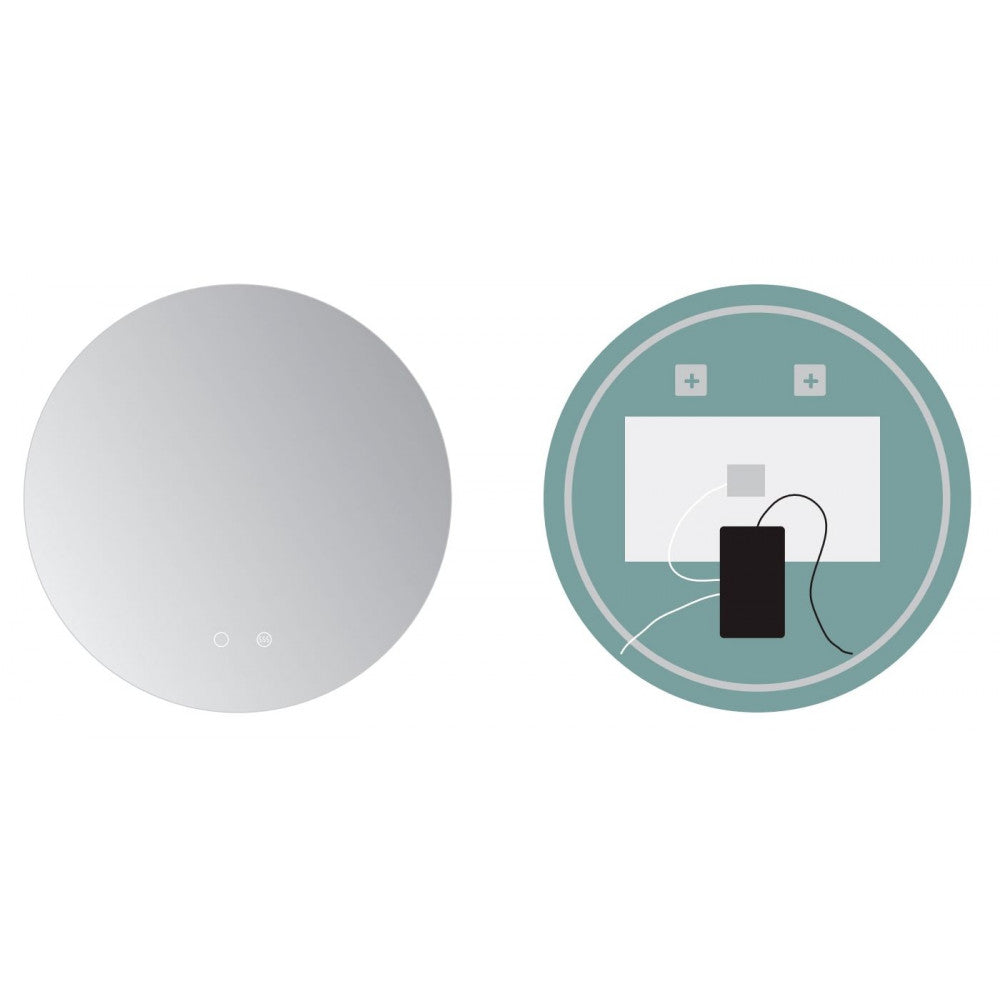 Espelho de Casa de Banho Iluminado "Lisboa" Ø80Cm Branco Frio Antiembaciamento/Sensor On-Off [LIMEX-LISB002/80]