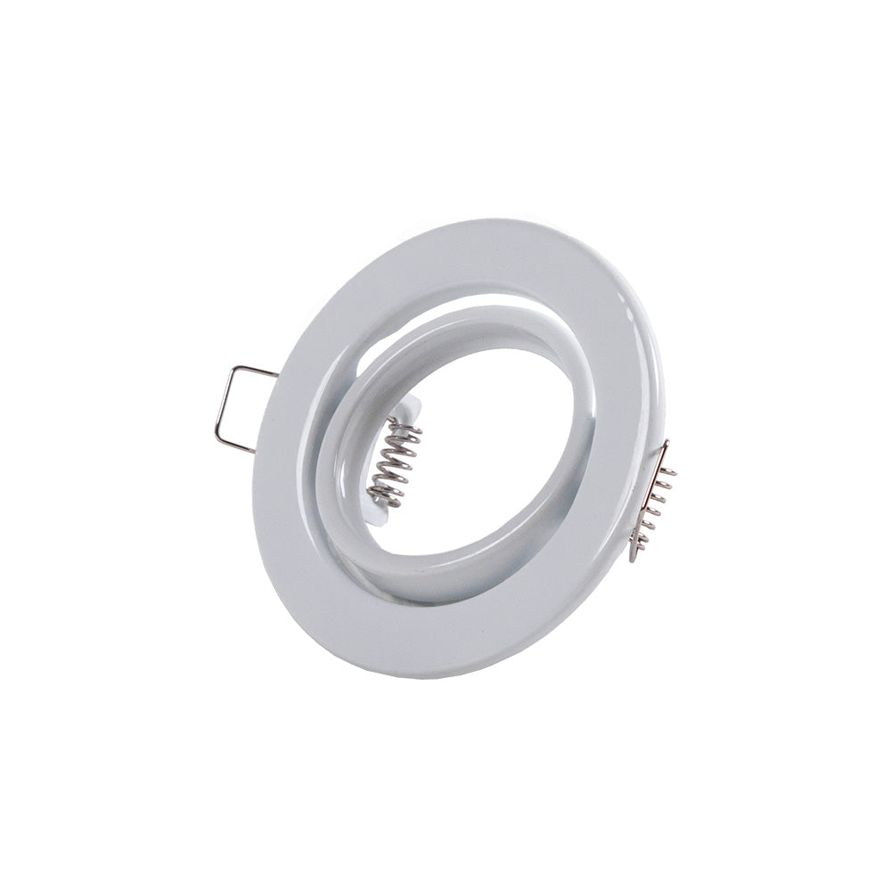 Anel Downlight Circular Inclinável "Vepa" Aço 90Mm - Branco